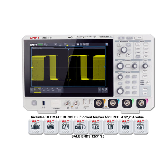 MSO2104X 100MHz 4Ch Mixed Signal Oscilloscope - FREE ULTIMATE Bundle ends 12/31/25