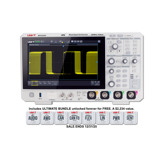 MSO2204X 200MHz 4Ch Mixed Signal Oscilloscope - FREE ULTIMATE Bundle ends 12/31/25