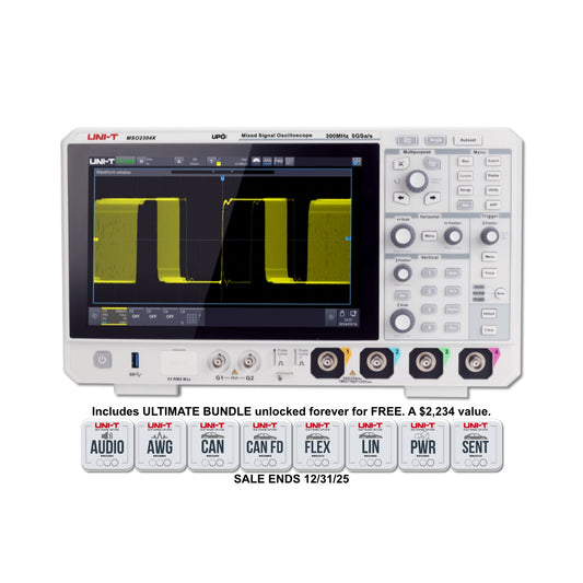 MSO2304X 300MHz 4Ch Mixed Signal Oscilloscope - FREE ULTIMATE Bundle ends 12/31/25