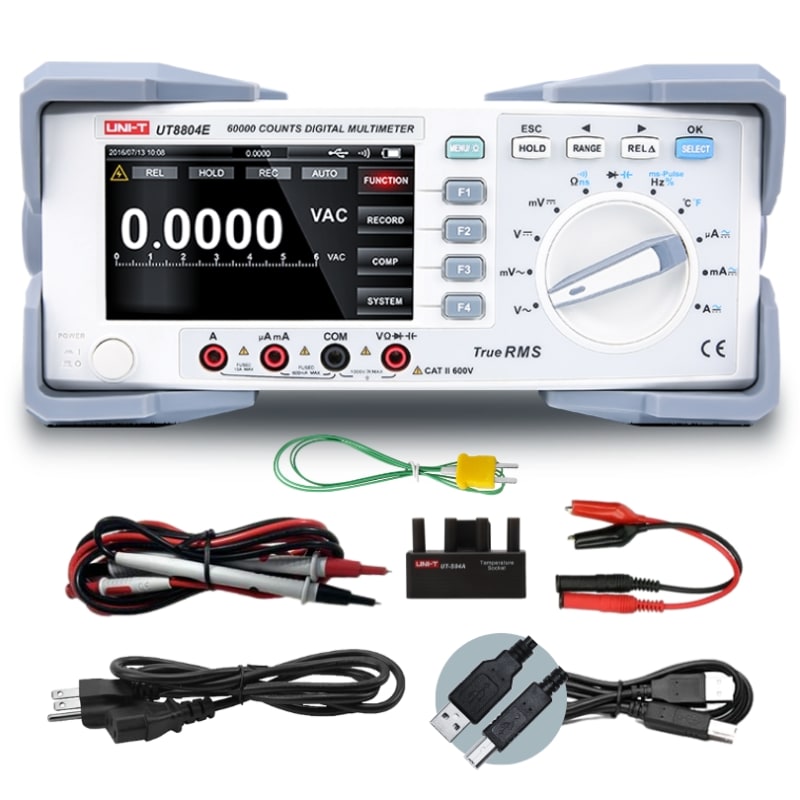 UNI-T UT800 Series Bench Type Multimeters True RMS, Automatic Range, Portable Desktop Economy, AC and DC Power Supply (UT801) UT8804E 4.8 Digit Advanced-Series Bench Digital Multimeter \u2013 Uni