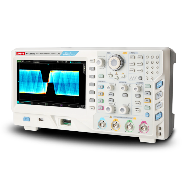 Uni-T MSO3504E-S 500MHz 4+16Ch MSO with Signal Generator Isometric Image