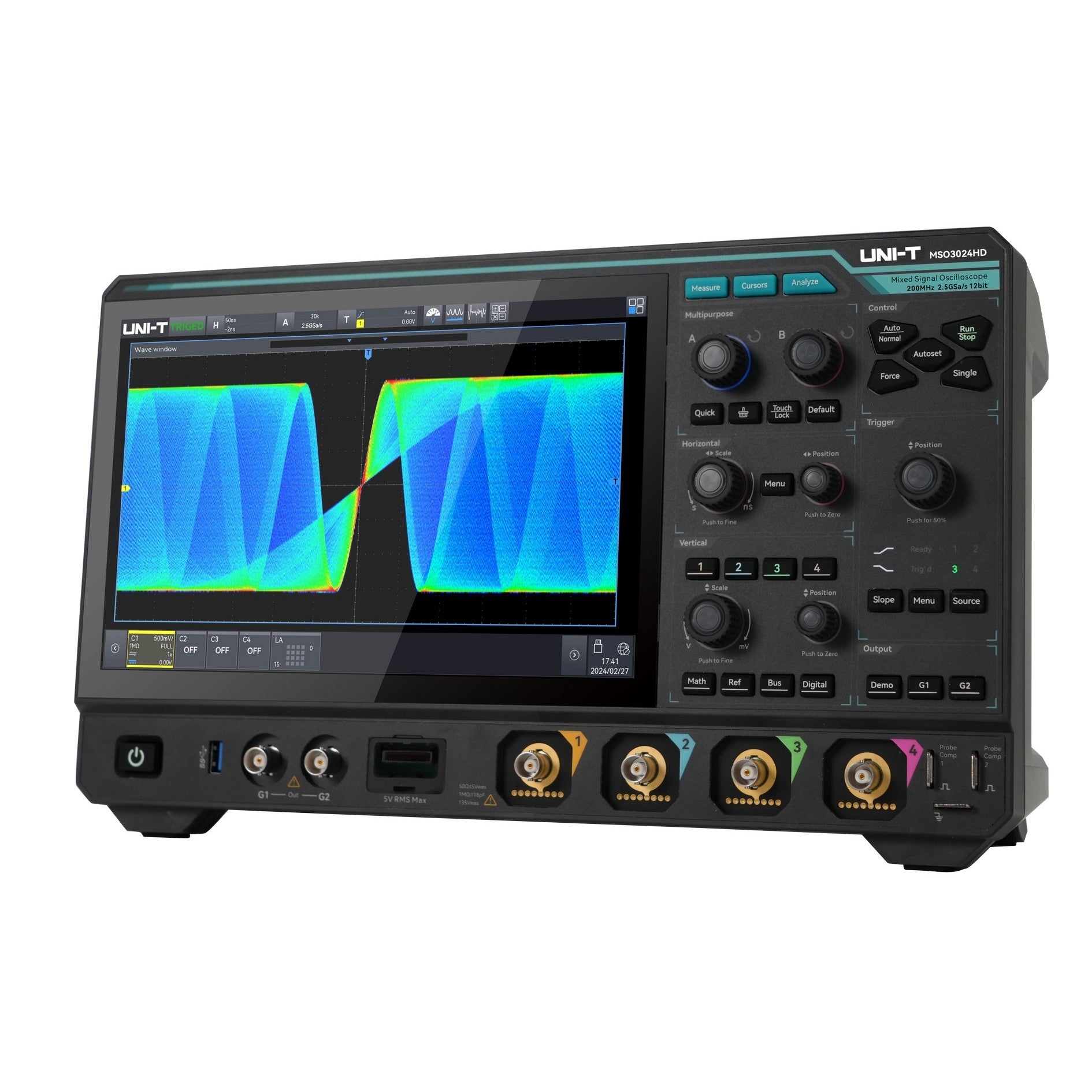 MSO3024HD 12-Bit  200MHz 4Ch Mixed Signal Oscilloscope