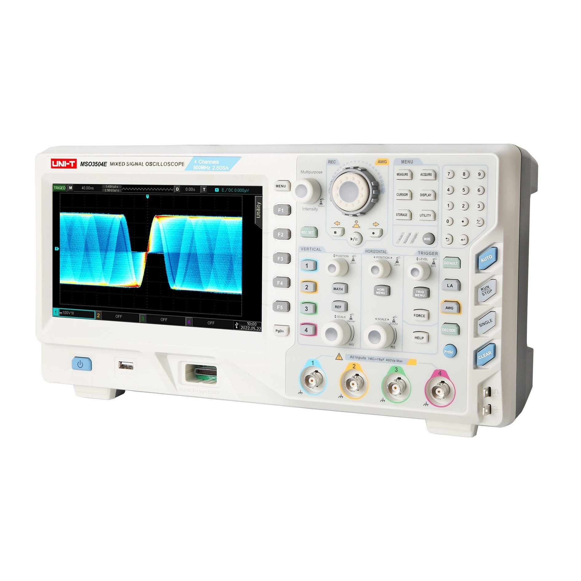 Uni-T MSO3504E 500MHz 4+16Ch MSO Isometric Image