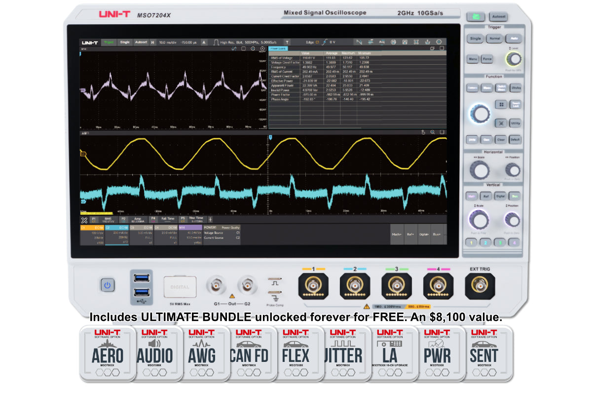 MSO7204X | Lab-Grade 2 GHz 4-Channel Nine-in-One Oscilloscope