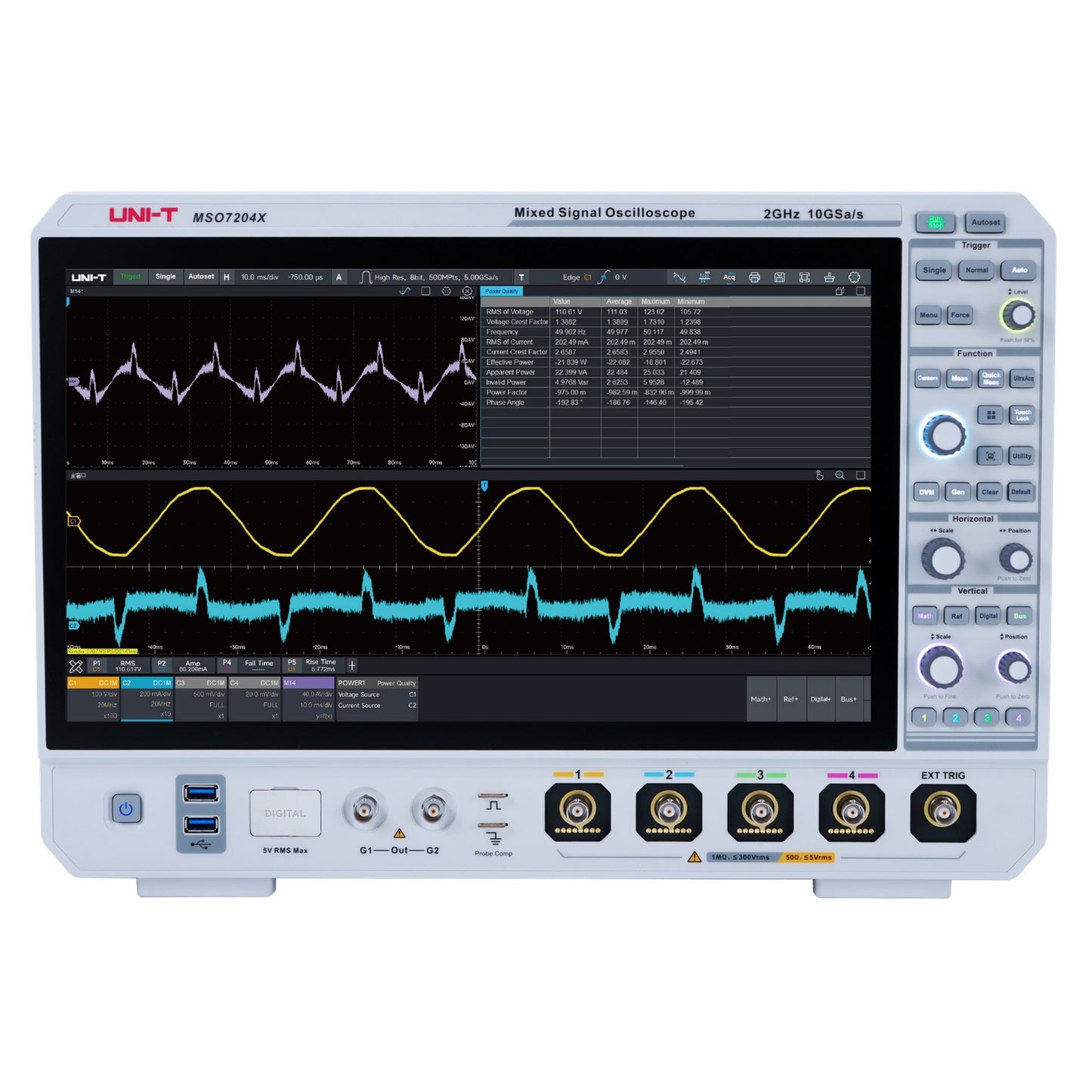 MSO7204X | Lab-Grade 2 GHz 4-Channel Nine-in-One Oscilloscope