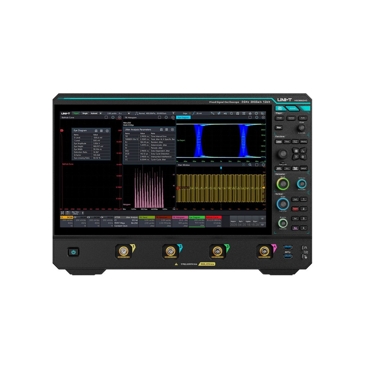MSO8804HD 8GHz, 4CH Mixed Signal Oscilloscope