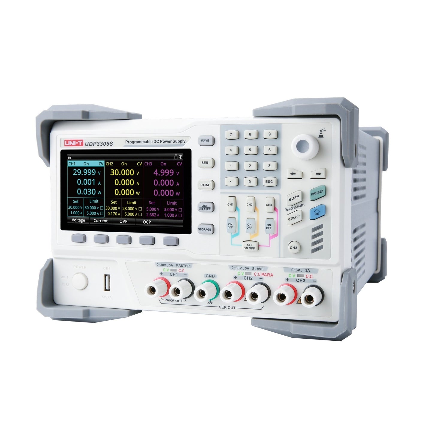 Uni-T UDP3305S 4Ch Performance-Series Programmable Linear DC Power Supply Isometric Image