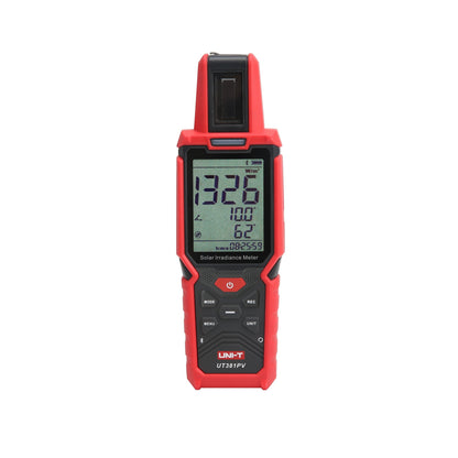 UNI-T UT381PV Solar Irradiance Meter front view, inclination and azimuth display