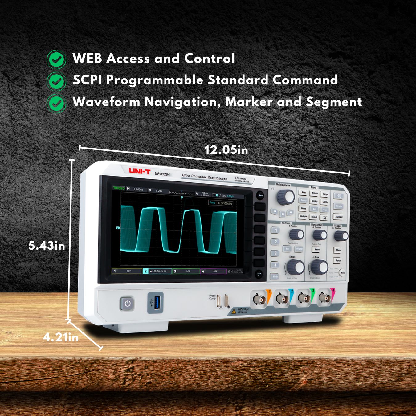 UPO1204 200 MHz 4Ch Oscilloscope | UNI-T – Uni-Trend US