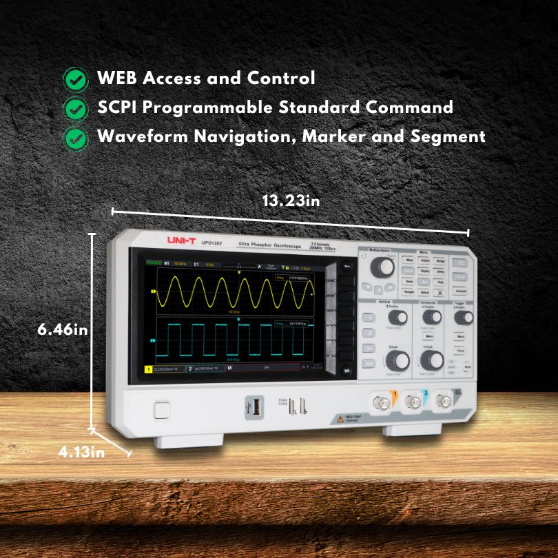 UPO1202 200MHz 2Ch Digital Storage Oscilloscope – Uni-Trend US