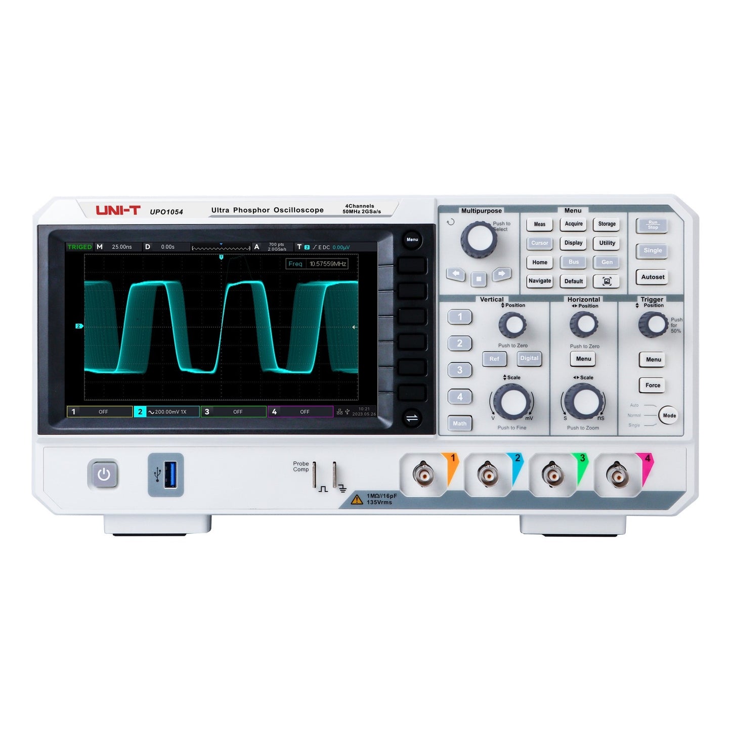 UPO1054 | 50 MHz 4Ch Digital Storage Oscilloscope