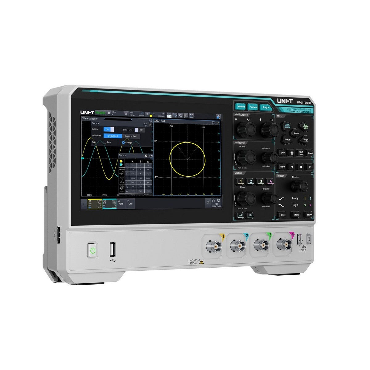 UPO1154HD 12-Bit 150MHz 4Ch High Definition Oscilloscope