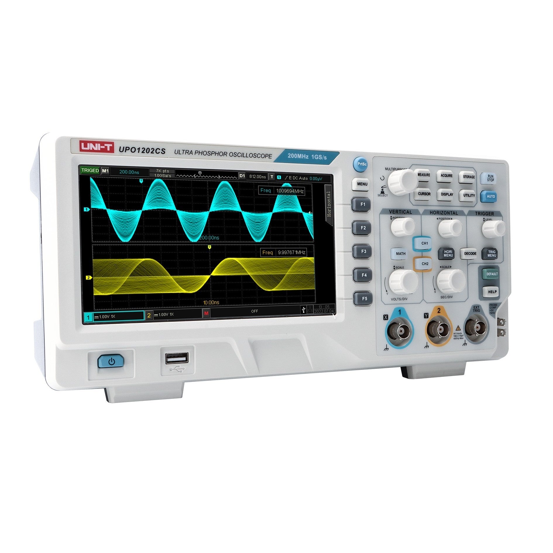 Uni-T UPO1202CS 200MHz 2Ch DSO Isometric Image