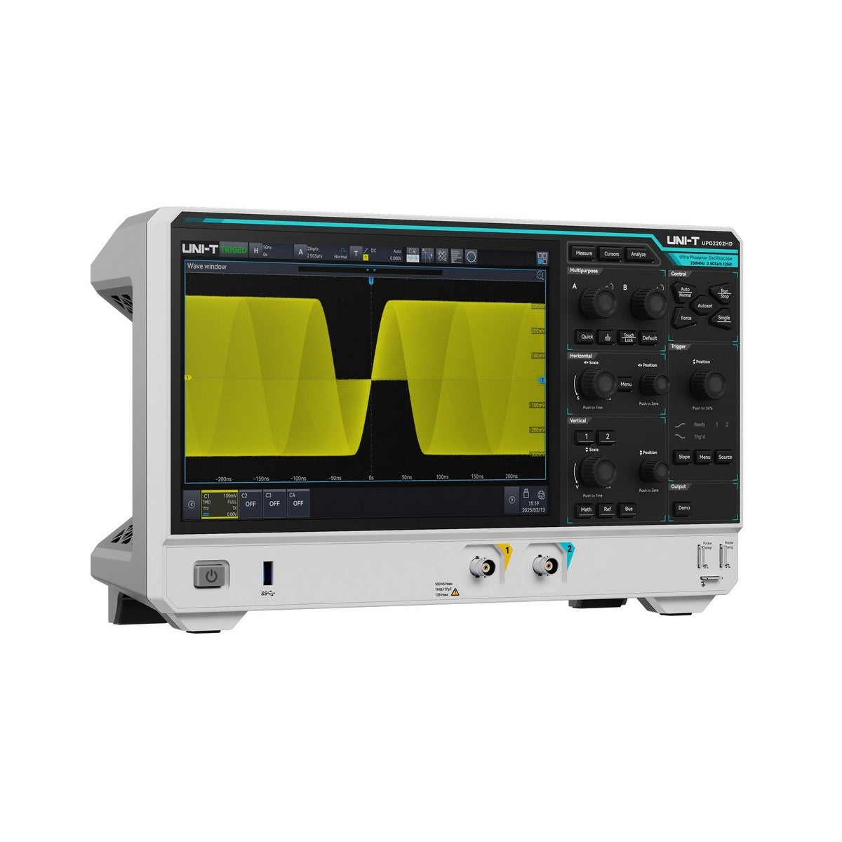 UPO2202HD 12-Bit 200MHz 2Ch High Definition Oscilloscope