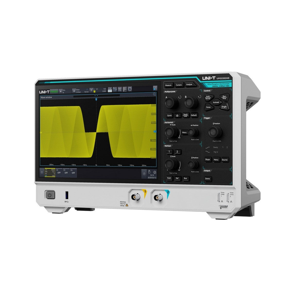 UPO2202HD 12-Bit 200MHz 2Ch High Definition Oscilloscope