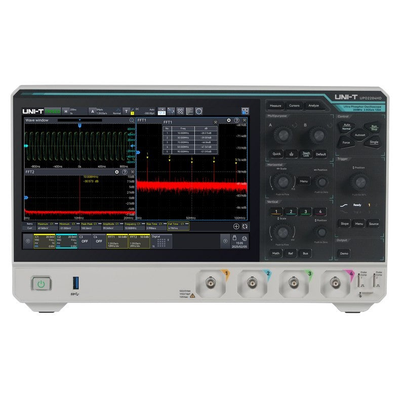 UPO2204HD 12-Bit 200MHz 4Ch High Definition Oscilloscope
