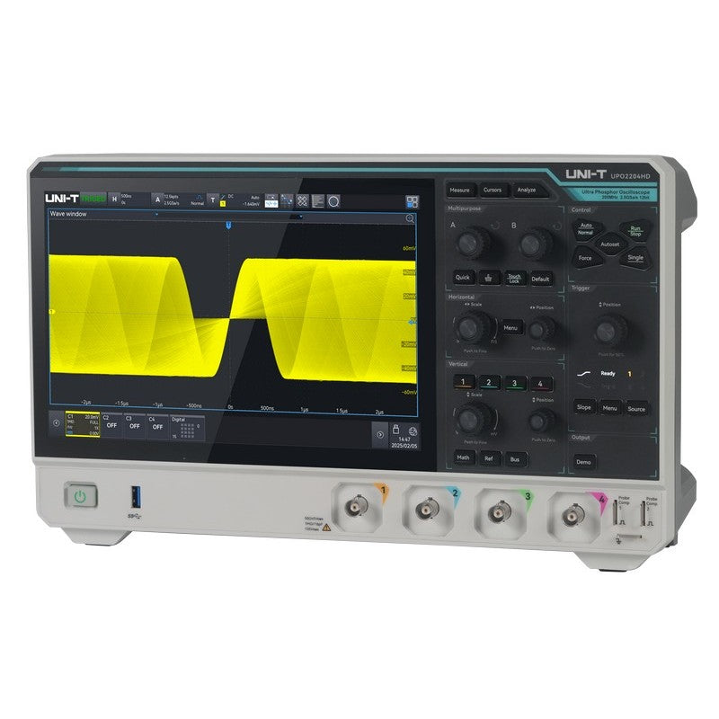UPO2204HD 12-Bit 200MHz 4Ch High Definition Oscilloscope