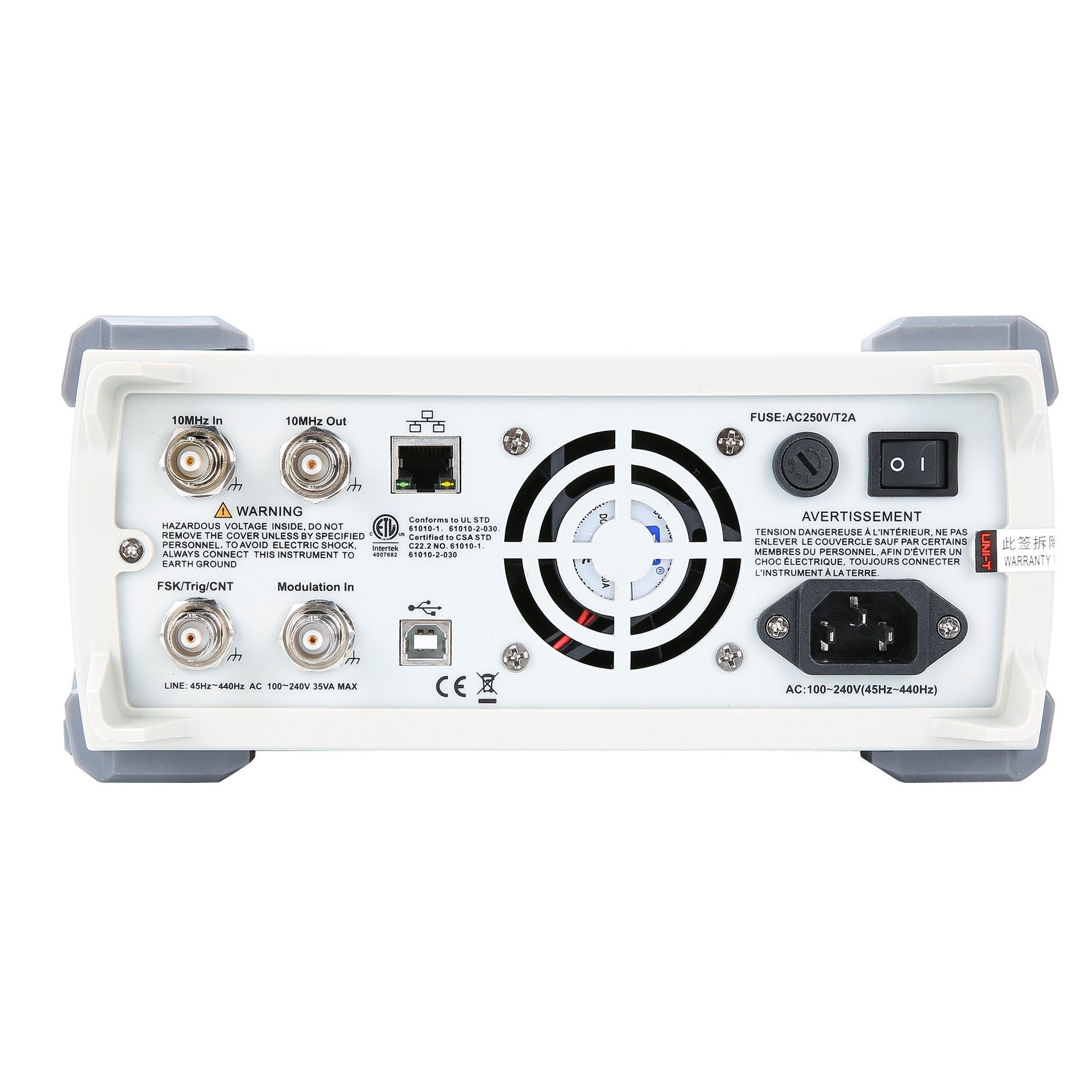 Uni-T UTG2062B 60MHz 2Ch Advanced-Series Arbitrary Waveform Generator Back Image