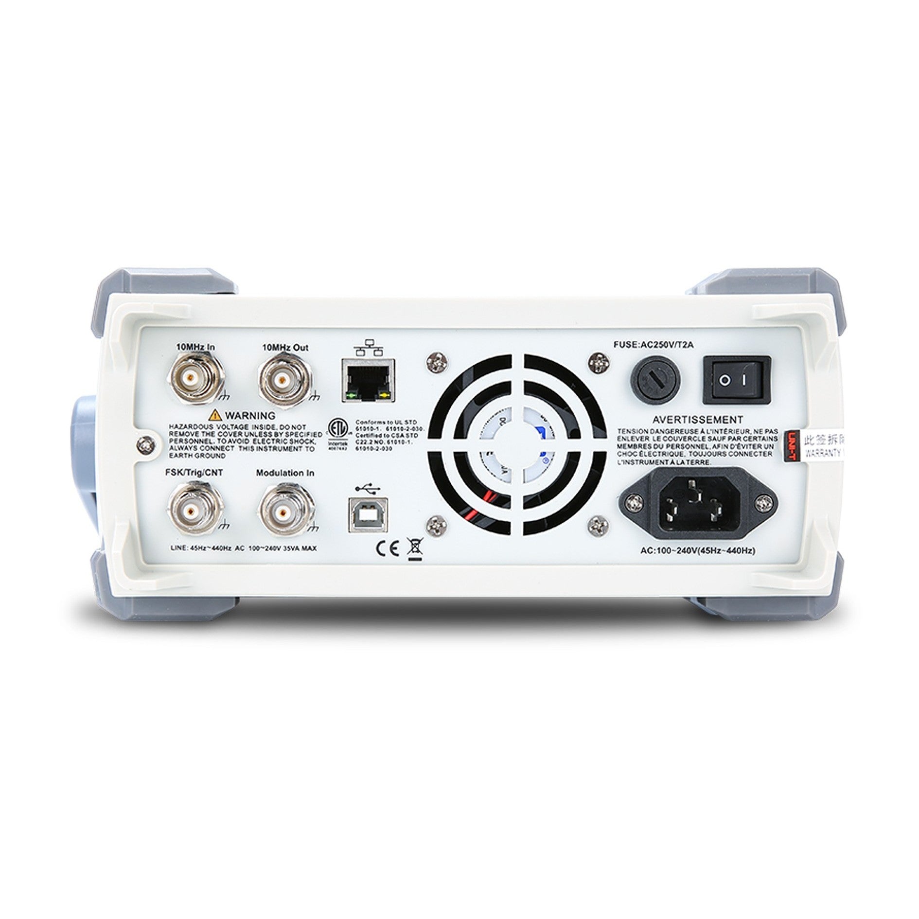 Uni-T UTG2122B 120MHz 2Ch Advanced-Series Arbitrary Waveform Generator Back Image