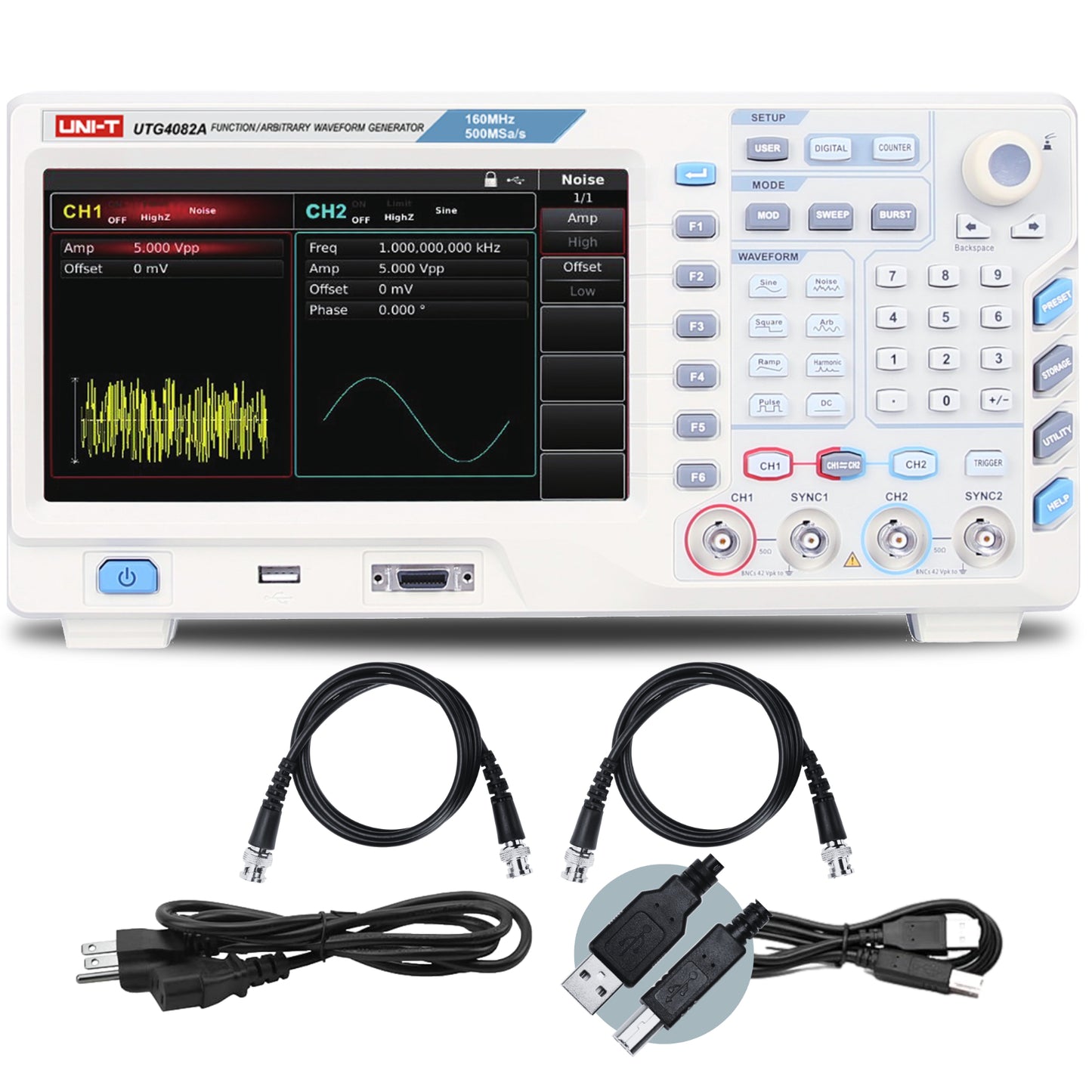 Uni-T UTG4082A 80MHz 2Ch Peformance-Series Arbitrary Waveform Generator Back Image