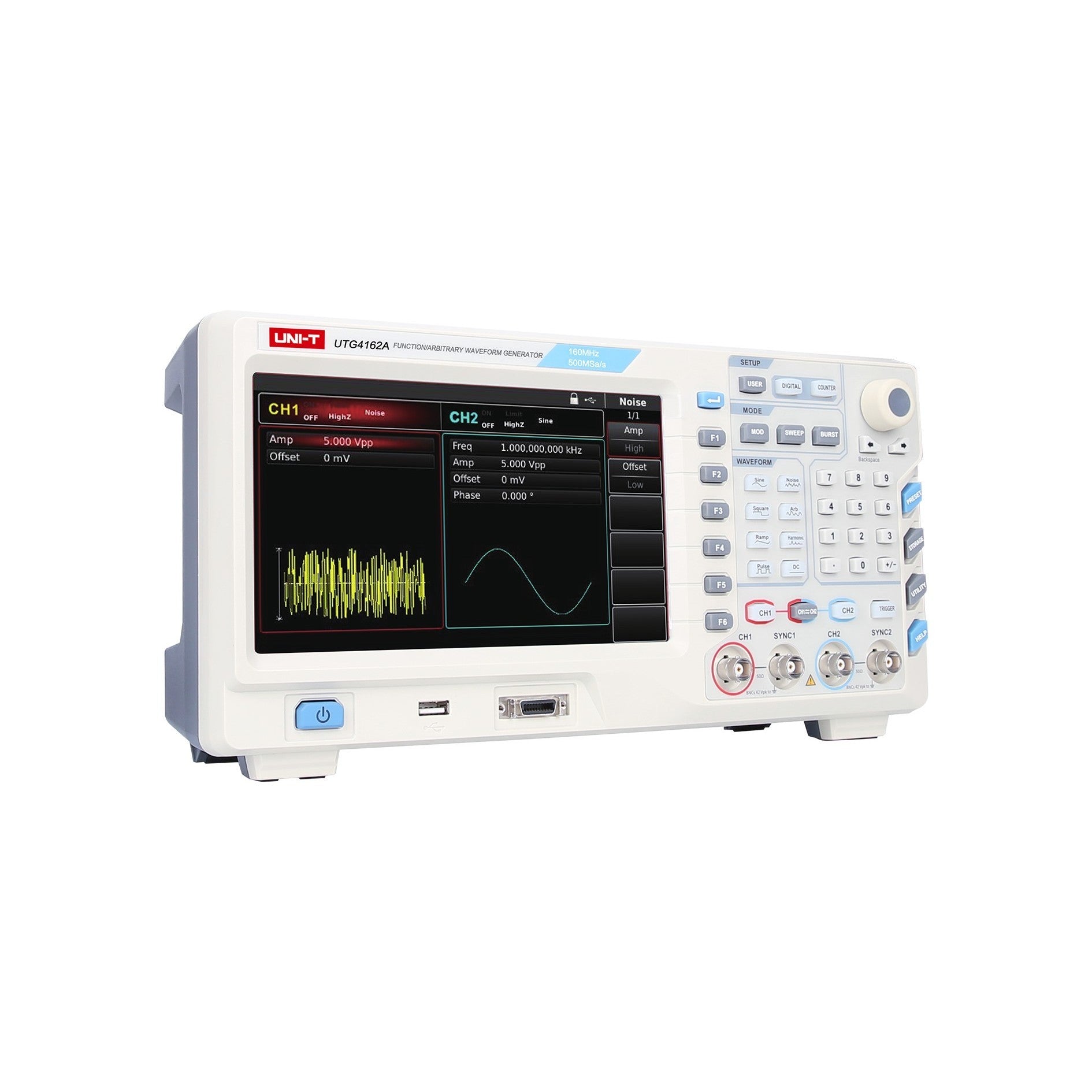 Uni-T UTG4162A 160MHz 2Ch Peformance-Series Arbitrary Waveform Generator Isometric Image