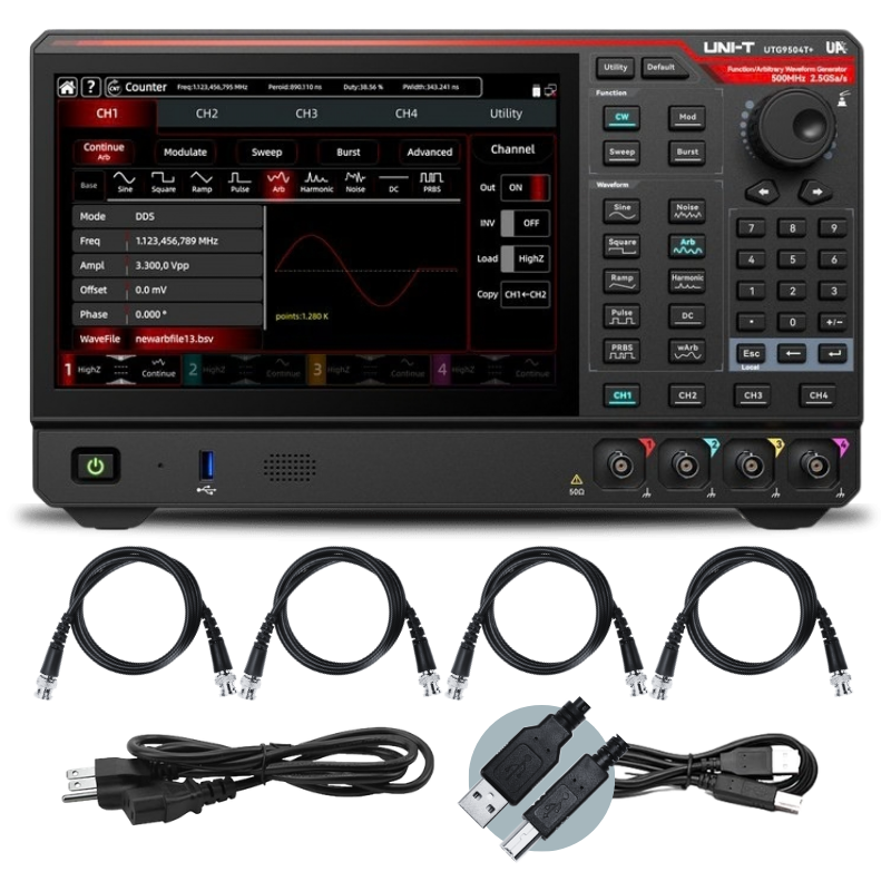 UTG9504T+ 500 MHz 4Ch Elite-Series Arbitrary Waveform Generator