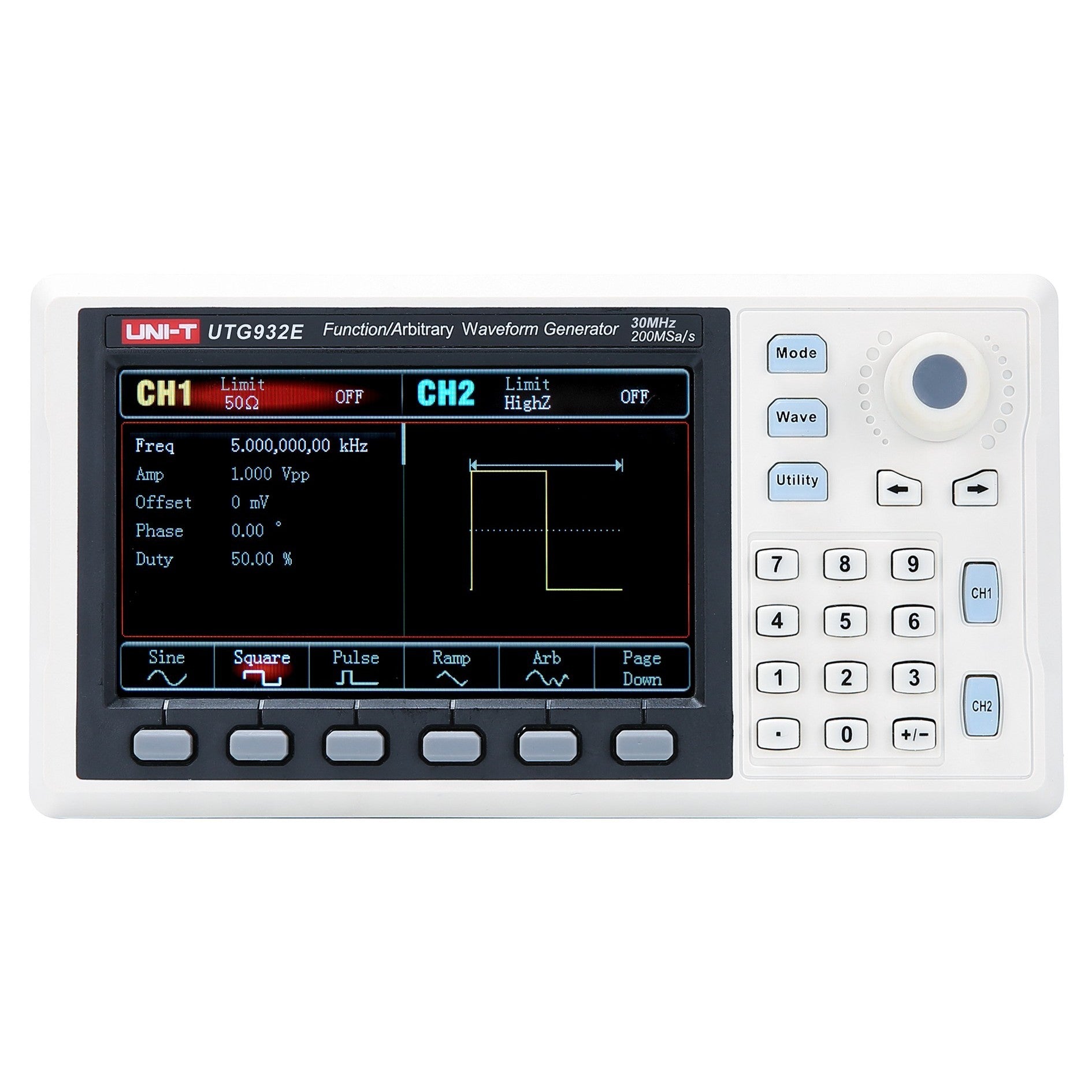 UTG932E 30MHz 2Ch Classic-Series Arbitrary Waveform Generator