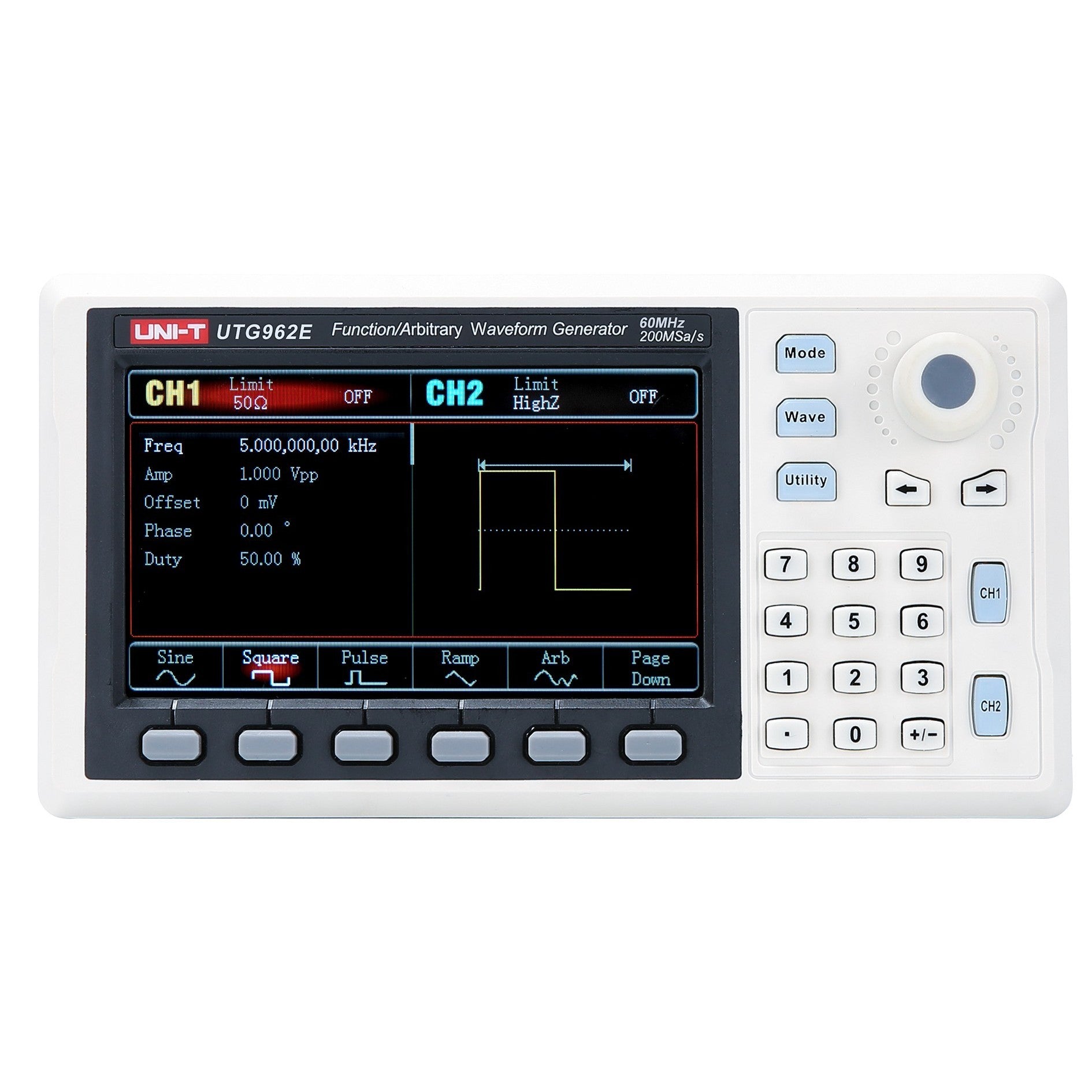 UTG962E 60MHz 2Ch Classic-Series Arbitrary Waveform Generator