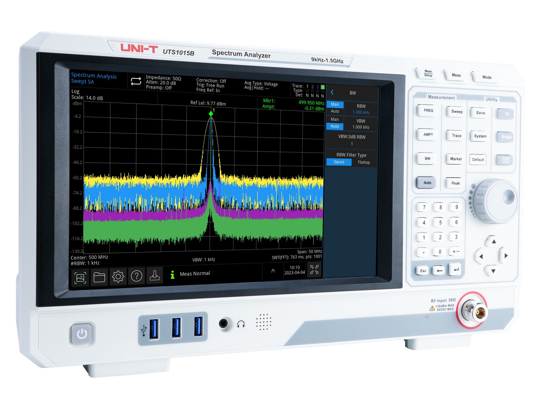 Uni-T UTS1015B 1.5GHz Advanced-Series Spectrum Analyzer Back Image