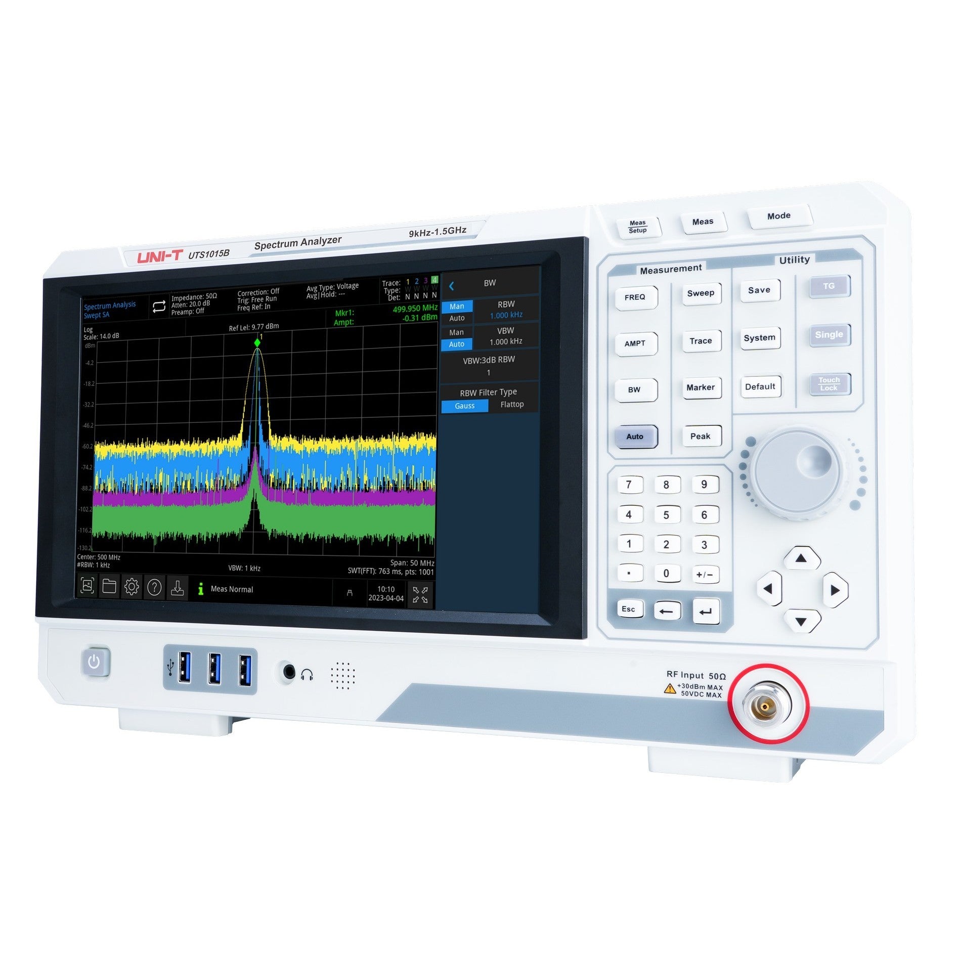 Uni-T UTS1015B 1.5GHz Advanced-Series Spectrum Analyzer Back Image