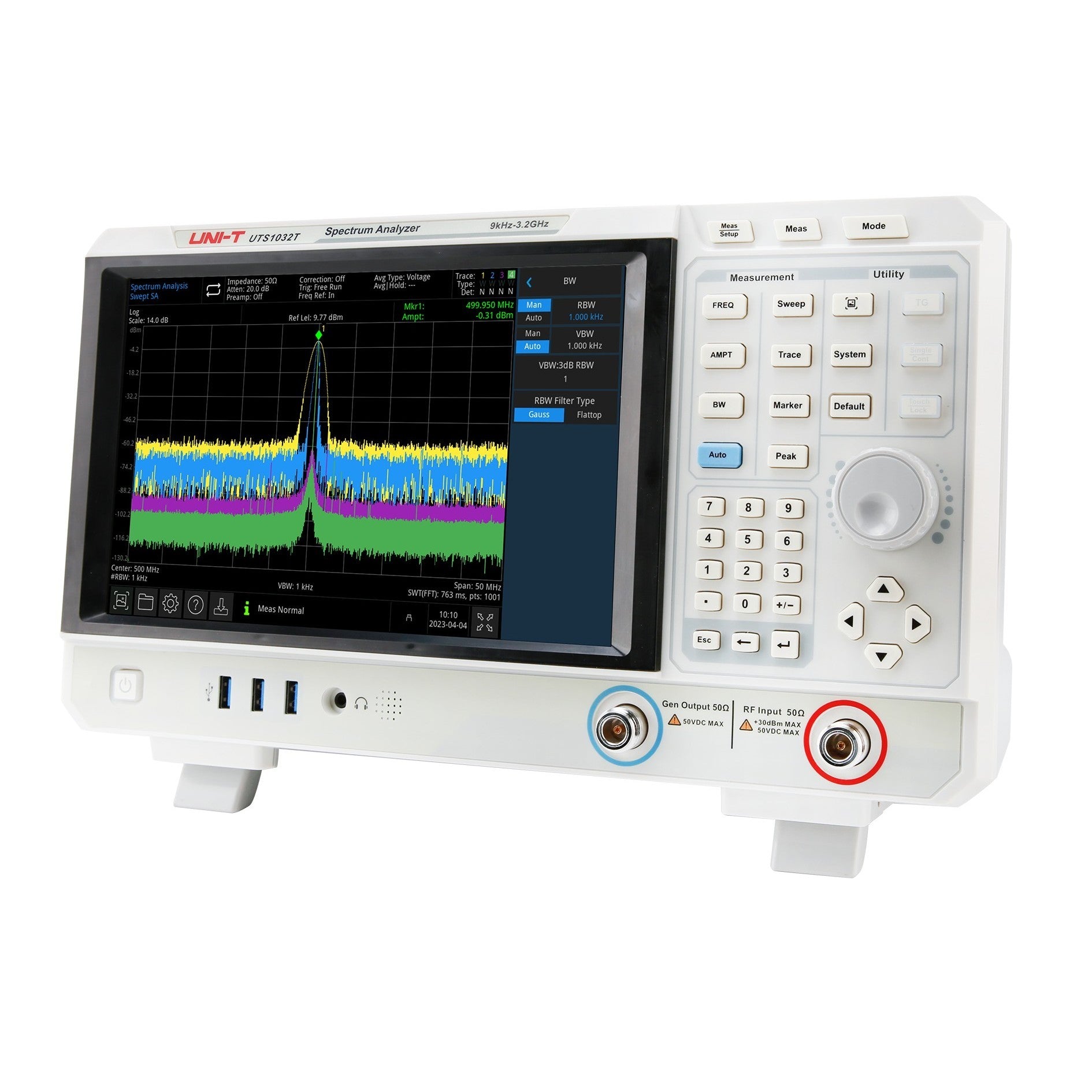 Uni-T UTS1032T 3.2GHz Advanced-Series Spectrum Analyzer with Tracking Generator Isometric Image