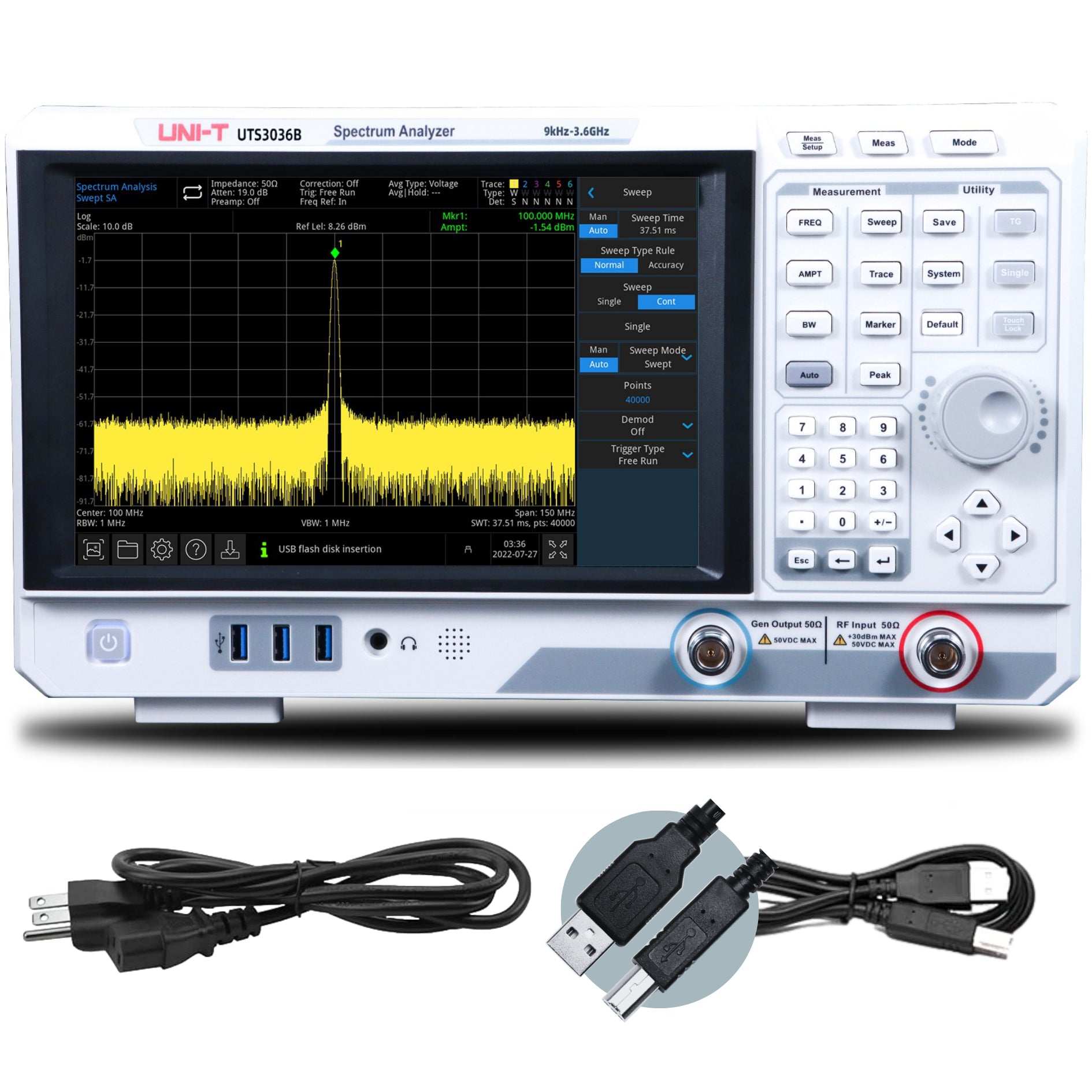 UTS3036B 3.6GHz Performance-Series Spectrum Analyzer