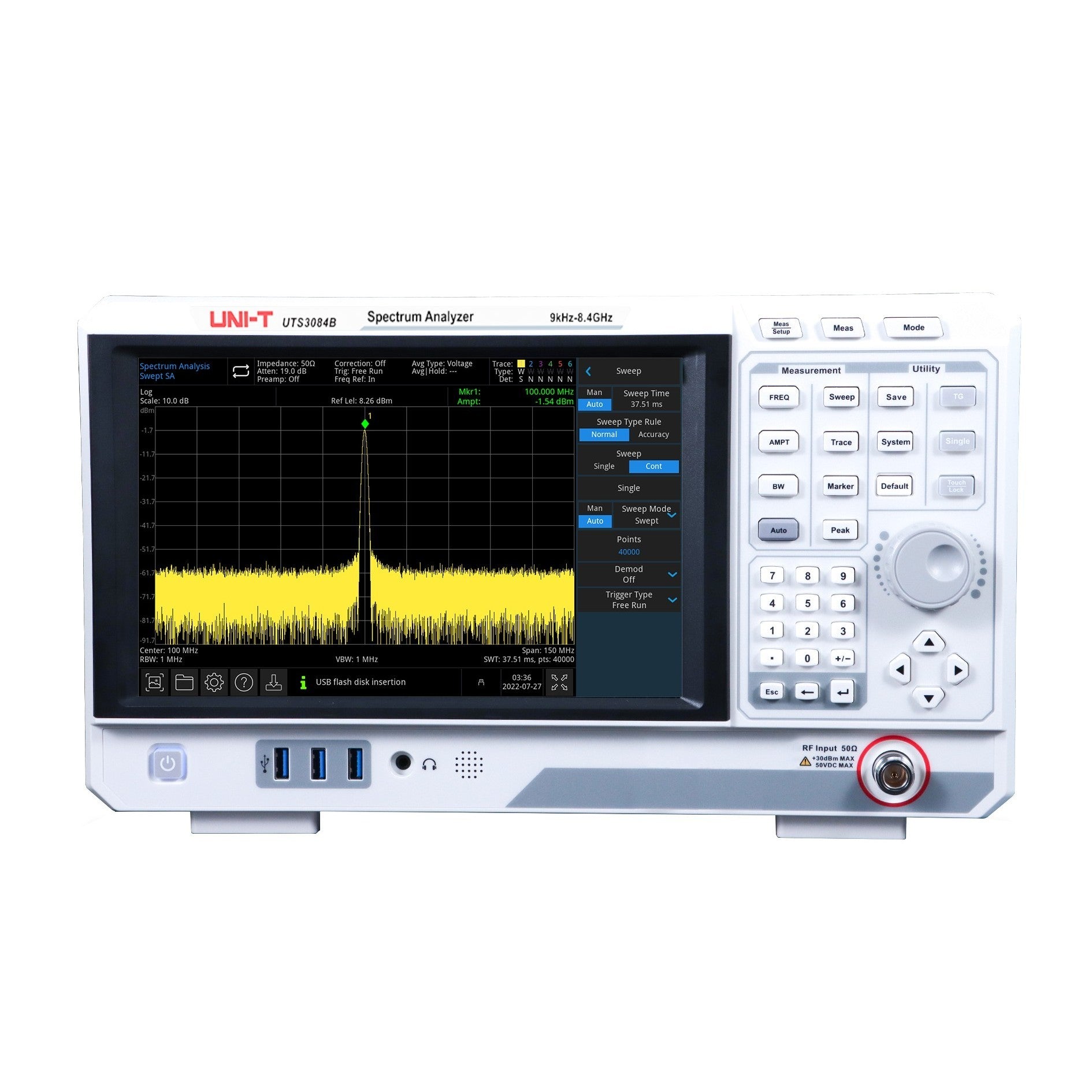 UTS3084B 8.4GHz Performance-Series Spectrum Analyzer