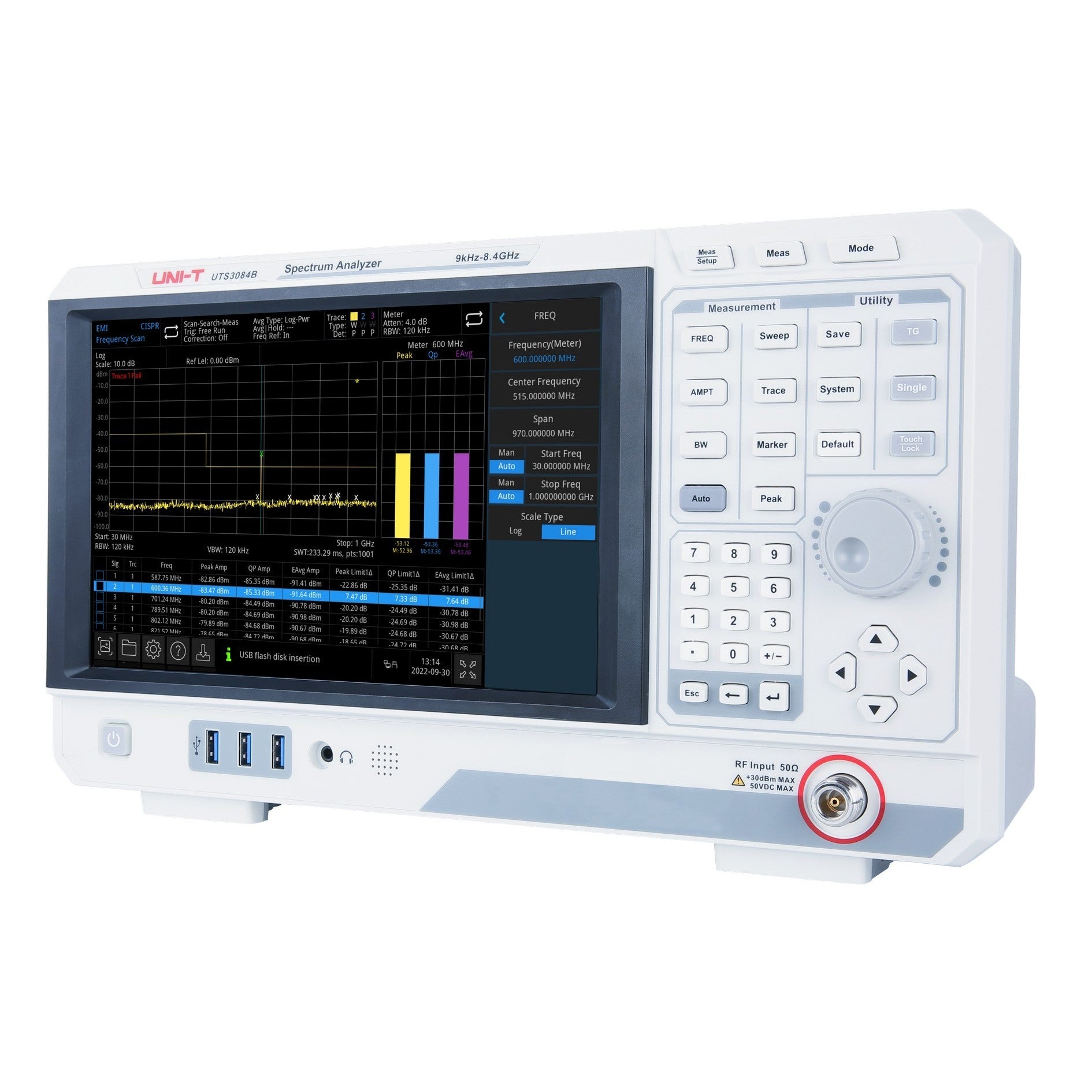 UTS3084B 8.4GHz Performance-Series Spectrum Analyzer