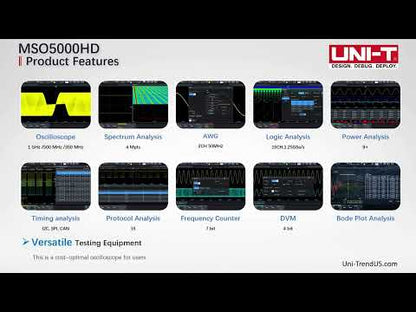 MSO5104HD | 1 GHz 4Ch 12-Bit Mixed Signal Oscilloscope
